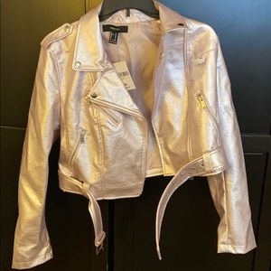 Forever21 BRAND NEW holographic purple Moto jacket